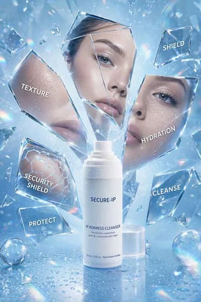 Example generated from “Futuristic Cyber Skincare Product Ad”