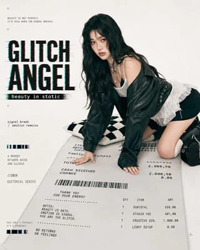 Example generated from “Glitch Angel Editorial Studio Shoot”