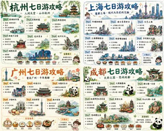 Example generated from “Four-City Chinese Travel Guide Poster Set”