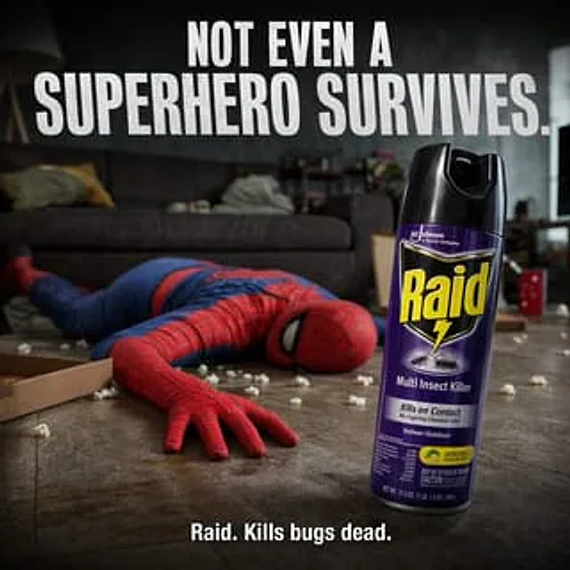 Example generated from “Dark Comedy Insect Spray Ad”