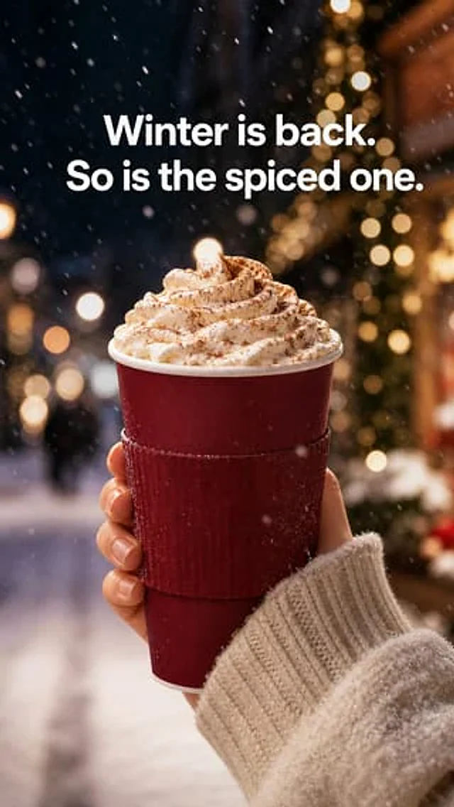 Example generated from “Vertical — Coffee Chain Holiday Drink”