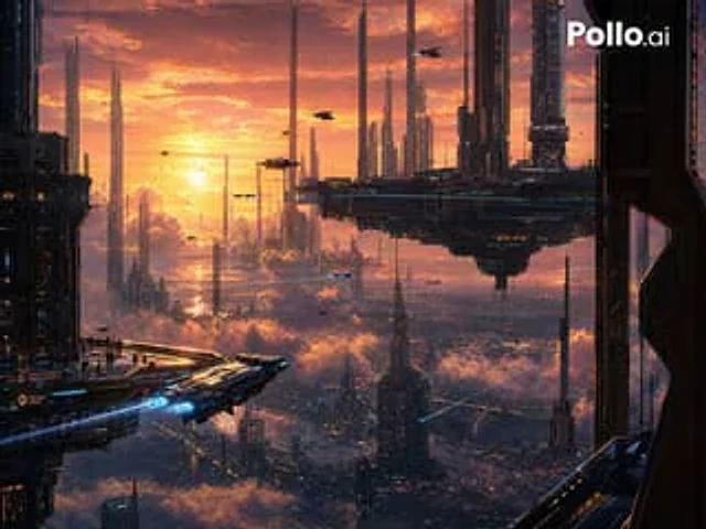 Example generated from “Futuristic Sunset Megacity”