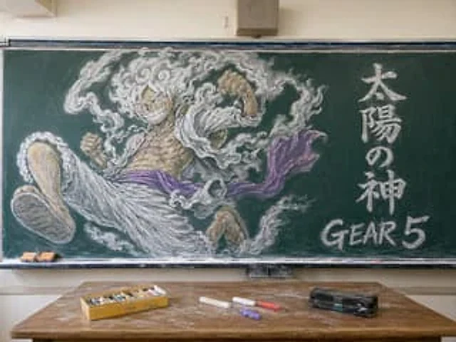 Example generated from “Gear 5 Chalkboard Classroom Mural”