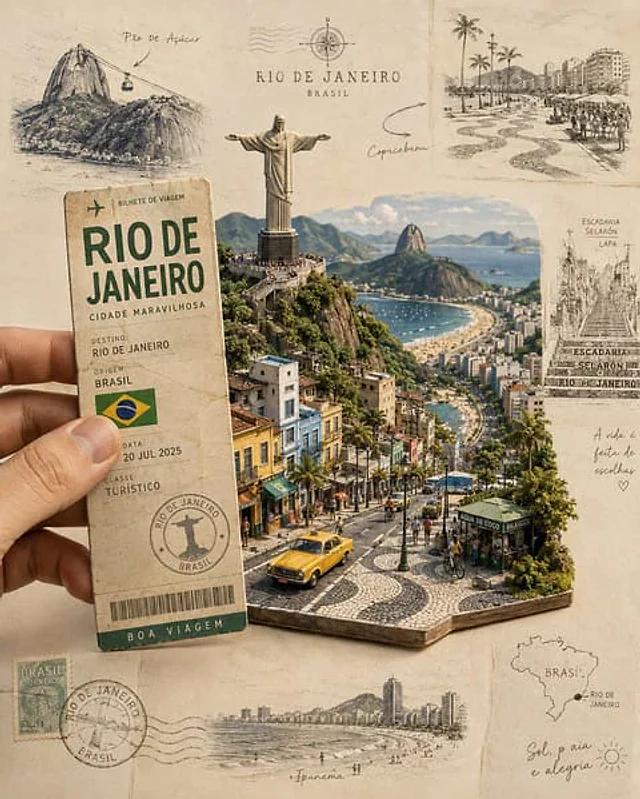 Example generated from “Rio 旅行票据纸雕立体海报”