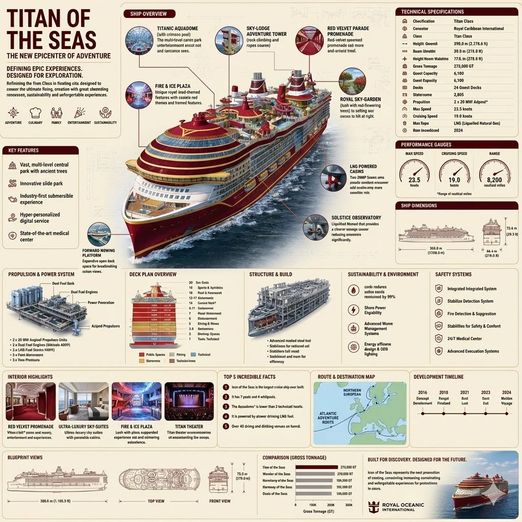 Luxury Cruise Ship Technical Infographic