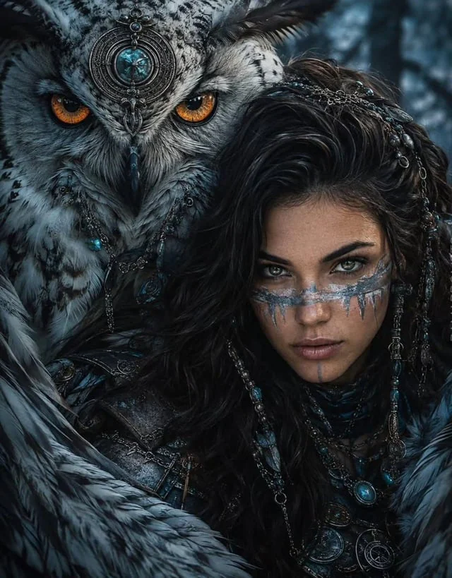 Example generated from “Tribal Fantasy Warrior with Guardian Owl”