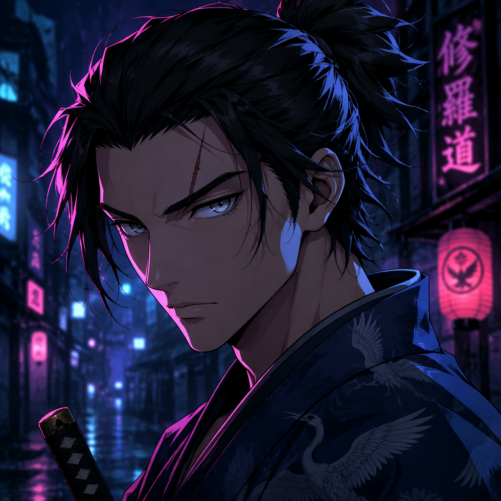 Example generated from “Neon Samurai Anime Avatar — API Models · CC BY 4.0”