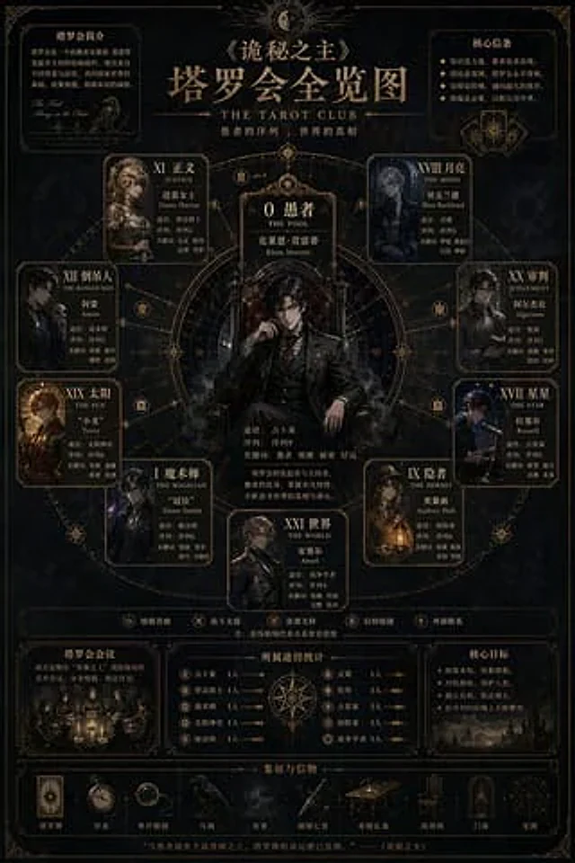 Example generated from “Dark Fantasy Tarot Club Lore Infographic”