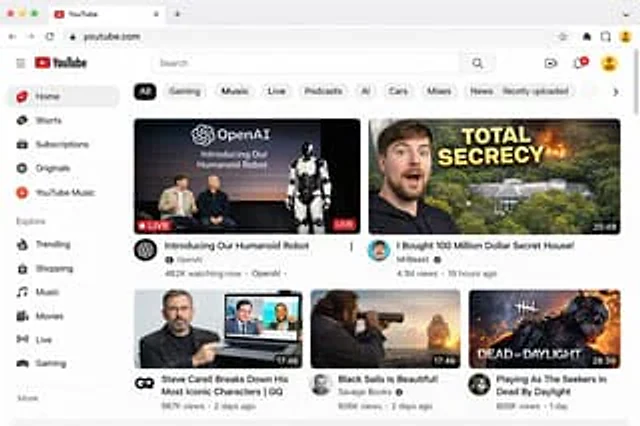 Example generated from “Video Streaming Platform Homepage UI”