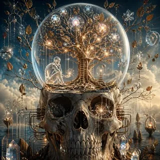 Example generated from “Surreal Skull and Tree of Consciousness”